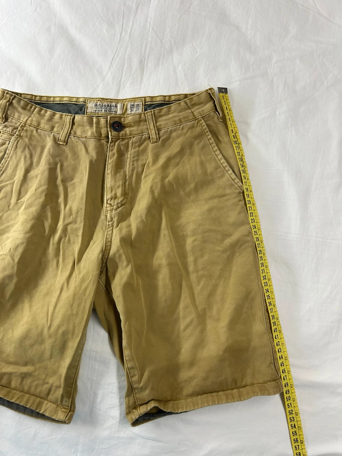 Short en jean beige moutarde pull &bear